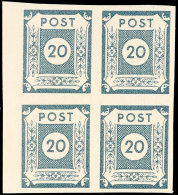 20 Pfennig Ziffern, Dunkelblaugrau, Viererblock, Tadellos Postfrisch, Geprüft Findeisen BPP, Mi. 168.-,... - Other & Unclassified