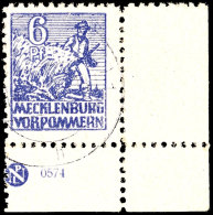 6 Pf. Violettblau, Re. Untere Ecke Mit DZ, Gestempelt, Gepr. Zierer BPP, Mi. 180.-, Katalog: 33xbDZ O6 Pf.... - Other & Unclassified