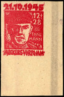12 + 28 Pfg Opfer Des Faschismus, Ungezähnter Probedruck In Roter Farbe Als Doppeldruck, Auf Dünnem,... - Other & Unclassified