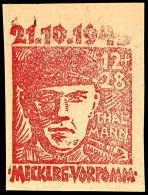 12 + 28 Pfg Opfer Des Faschismus, Ungezähnter Probedruck In Roter Farbe Auf Dünnem, Graubraunen Papier,... - Sonstige & Ohne Zuordnung