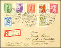 5-30 Pf Berliner Bär Durchstochen Tadellos Auf Brief Mit Sonderstempel "BERLIN NW 7 14.4.1946 Gemeinsamer... - Other & Unclassified