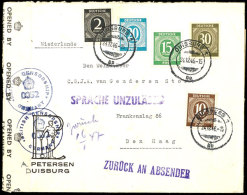 1946, Frankierter Auslandsbrief Aus DUISBURG 24.12.46 Mit Engl. Zensur-Stempel Und Verschlusszettel Nach Den Haag... - Other & Unclassified