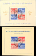 24 Pfg Und 50 Pfg "Exportmesse Hannover 1948" Als Zusammendruckviererblöcke (beide Varianten), Tadellos... - Other & Unclassified