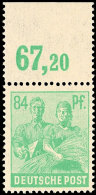 84 Pfennig Arbeiterserie, Gelbsmaragdgrün, Plattendruck, Oberrandstück, Oberrand Durchgezähnt,... - Other & Unclassified