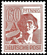 60 Pfg. Arbeiter Auf Dünnem Papier, Postfrisch, Pracht, Doppelt Signiert A. Schlegel BPP, Katalog: 957y... - Sonstige & Ohne Zuordnung