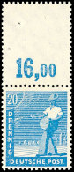 20 Pfg Arbeiterserie, Abart "anhängendes Leerfeld Oben", Tadellos Postfrisch, Mi. 200.-, Katalog: 950L... - Other & Unclassified