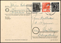 2 Pfg. Und 8 Pfg. Arbeiter Sowie 2 Pfg. Ziffer Als Portogerechte Frankatur Auf Postkarte Aus HANNOVER 21.6.48 Mit... - Sonstige & Ohne Zuordnung