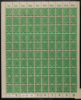 15 Pfg Ziffer Dunkelsmaragdgrün, Plattendruckbogen Mit Durchgezähnten Oberrändern, HAN 4021.46 1,... - Other & Unclassified