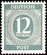 12 Pf. Dunkelgrüngrau Tadellos Postfrisch, Gepr. ArGe, Mi. 1.400.-, Katalog: 920c **12 Pf. Dark Green Gray... - Other & Unclassified