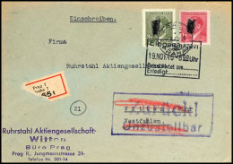 1945, 3 K. Und 1,20 K. Hitler Als Portogerechte Frankatur Auf R-Brief Aus PRAG 5.4.45 Nach Witten Mit Ra2... - Sonstige & Ohne Zuordnung