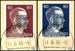 1 Pf. - 80 Pf. A. Hitler Mit Aufdruck, Je A. Briefstück, Sign. Sturm, Katalog: 1/19 BS1 Pf. - 80 Pf. A.... - Wurzen