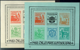 Aufbaublock I Und II, Tadellos Postfrisch, Katalog: Bl.I,II (*)/**Construction Souvenir Sheet I And II, In... - Wittenberg