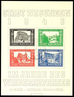 Wiederaufbaublock, Tadellos Und Zentrisch Gestempelt, Selten!, Katalog: Bl.1 ORebuilding Souvenir Sheet, In... - Wasungen