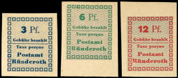 3 Pf. - 12 Pf. Gebührenzettel, Ungezähnt, Tadellos Postfrisch, Katalog: 1/3B **3 Pf. - 12 Pf. Fee... - Other & Unclassified