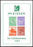 Wiederaufbau-Block, Postfrischer Block Mit üblicher Quetschfalte Im Unterrand, Mi. 260,-, Katalog: Bl.1... - Meissen