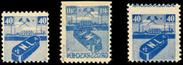 40 Pfg Aufbaumarke, 3 Postfrische Abarten, Dabei 46AoU Mit Abklatsch, Einmal Verzähnung (unten Ohne... - Grossraeschen
