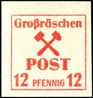 12 Pf. Auf Gestrichenem Z-Papier, Tadellos Postfrisch, Neuester Fotobefund Kunz BPP Attest/Certificate:... - Grossräschen