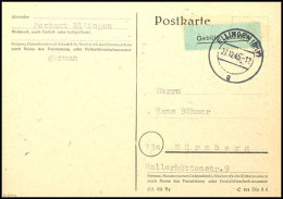 Grüner Gebührenzettel, Type A Ohne Gebühren Auf Briefstück, Da Postkarte Wohl Nachträglich... - Other & Unclassified