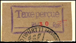 Gebührenzettel 30 Rpf. Viol. Rechteckstempel In Rahmentype II Auf Briefstück Mit SST, Sign., Mi. 600,-,... - Birkenfeld (Nahe)