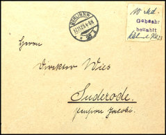 1923, Berlin NW 23, Gebührenzettel  Sowie Violetter Stempel "Gebuehr Bezahlt" Als Portogerechte Frankatur Auf... - Other & Unclassified