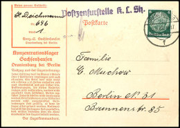 Sachsenhausen: 1939, Vordruckkarte (Landsmann  P3 A) Gebraucht Mit 6 Pfg. Hindenburg Aus ORANIENBURG 29.9.39 Mit... - Sonstige & Ohne Zuordnung