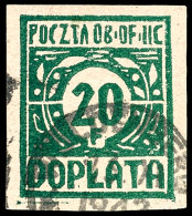 Portomarke 20 Gr. Grün, Gestempelt, Katalog: P 2 OPostage Due Stamp 20 Gr. Green, Used, Catalogue: P 2 O - Other & Unclassified