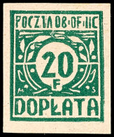 Portomarke 20 Gr. Grün, Ungebraucht O.G., Katalog: P 2 (*)Postage Due Stamp 20 Gr. Green, Unused Without... - Sonstige & Ohne Zuordnung