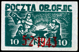 "5.2.43", Roter Aufdruck Auf 10 Gr. Grün, Ungebraucht O.G., Katalog: 51 (*)5. 2. 43, Red Overprint On 10... - Sonstige & Ohne Zuordnung