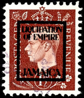 1 1/2 P. Liquidation Of Empire Mit Aufdruck "Jamaica", Tadellos Gestempelt, übliche Zähnung, Mi. 140.-,... - Sonstige & Ohne Zuordnung