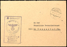 Briefstpl. "Waffen - SS / Rasse- Und Siedlungshauptamt SS / SS-Pflegestelle 76 / Salzburg" Auf Feldpostbrief Mit... - Other & Unclassified