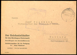 Absendereindruck "Der Reichsstatthalter / Für Den Reichsgau Steiermark / Beauftragter Des Reichsführers... - Other & Unclassified