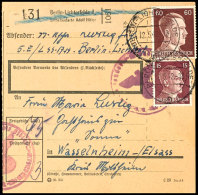 1942, Frankierte Paketkarte Aus BERLIN-LICHTERFELDE 12.5. Mit Selbstbucher-Paketzettel "Berlin-Lichterfelde 1... - Other & Unclassified