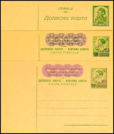 3 Ganzsachenkarten In Ungebrauchter Erhaltung: Wert-Stpl. 1 Din. Mit Aufdruck SRBIJA 1,50 Din.(2) Und Wert-Stpl.... - Sonstige & Ohne Zuordnung