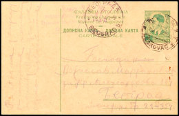 1 Din. Ganzsachenkarte Mit DKr. "LESKOVAC 2 / 14.VI.41" Und Sehr Seltenem Zensurstempel "POSTZENSUR - NISCH I" Der... - Other & Unclassified