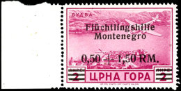 0,15 + 0,85 RM Auf 3 Din Bis 0,50 + 1,50 RM Auf 2 Lire "Flüchtlingshilfe Montenegro", Mi.-Nr. 22 Mit... - German Occ.: Montenegro