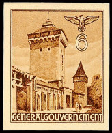 6 Gr. "Bauwerke", Abart "ungezähnt", Tadellos Postfrisch, Mi. 80.-, Katalog: 40U **6 Gr. "buildings",... - Other & Unclassified