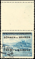 10 Kc. Landschaften Mit Anhängendem Leefeld Oben, Gestempelt, Mi. 160.- (alter Ausruf 40), Katalog: 19LS... - Boehmen Und Maehren