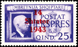 1 Q. Bis 3 Fr. Freimarken Inkl. 25 Q. Eilmarke, Kompletter Postfrischer Satz, Pracht, 450,-, Katalog: 1/14 **1... - German Occ.: Albania