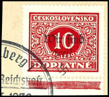 10 Heller Portomarke Mit Aufdruck "Wir Sind Frei! + Hakenkreuz", Tadellos Gestempelt Auf Briefstück, Auflage... - Other & Unclassified