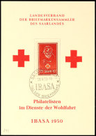 Rotes Kreuz 1950, Maximumkarten-FDC Mit IBASA-Sonderstempel, Befund Ney VP (2016) "einwandfrei", Mi. 140,-... - Sonstige & Ohne Zuordnung