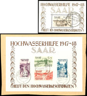 Blockausgabe "Hochwasserhilfe 1948", Blockpaar In Tadellos Gestempelter Erhaltung, Block 1 In Type II, Block 2 In... - Sonstige & Ohne Zuordnung