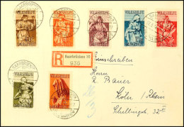 40 C. Bis 5 Fr. Volkshilfe 1934, Kompletter Satz Auf R-Brief Von SAARBRÜCKEN 2 17.3.34 Nach Köln Mit... - Other & Unclassified