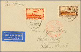 60 C. Und 5 Fr. Flugpost Auf Luftpost-Brief Von Saarbrücken 2 2.12.32 Nach Berlin Mit Flugpost-Best.-Stempel,... - Sonstige & Ohne Zuordnung