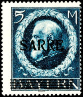 5 Mark Bayern Sarre Tadellos Postfrisch Von Bogenfeld 8, Fotoattest Braun BPP: "Die Qualität Ist Einwandfrei."... - Other & Unclassified