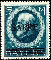 1920, "Sarre"-Aufdruck Kpl. Mit Sauberen Fälze. Dabei Der Spitzenwert 5 M. Mit Aufdruck-Abart II ("kleines... - Other & Unclassified