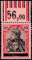 80 Pf. Germania Sarre Mit Aufdruck Type III, Oberrand Walze, Tadellos Postfrisch (Oberrand Vorgefaltet), Gepr. Dr.... - Sonstige & Ohne Zuordnung