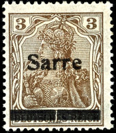 3 Pf. Germania, Aufdruck Type II Mit Senkr. Geteiltem Balken, Ungebraucht, Gepr. Burger BPP, MI. 350,-, Katalog:... - Sonstige & Ohne Zuordnung