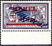 3 Mark Auf 60 C. Grauviolett, Flugpost, Aufdruck "MEMEL" Blockschrift, Unterrandstück Postfrisch, Mi. 500,-,... - Memelgebiet 1923