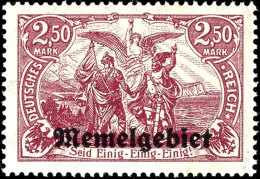 2,50 Mark Deutsches Reich Mit Aufdruck "Memelgebiet", Bräunlichlila, Tadellos Postfrisch, Gepr. Dr. Petersen... - Memelgebiet 1923