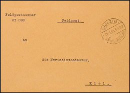 Danzig Feldpost 1939, Zwei Dienstbriefe Mit Blindgeprägter Inschrift KRIEGSMARINE Ab Fp-Nr. 07808 (= 1.... - Other & Unclassified